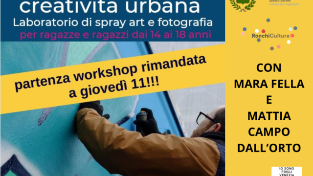 Workshop di creatività urbana. Laboratorio di Spray art e fotografica